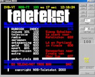 Teletekst, maar zonder achtergrondkleur.