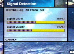 Signaalmeter van de Humax 5400.